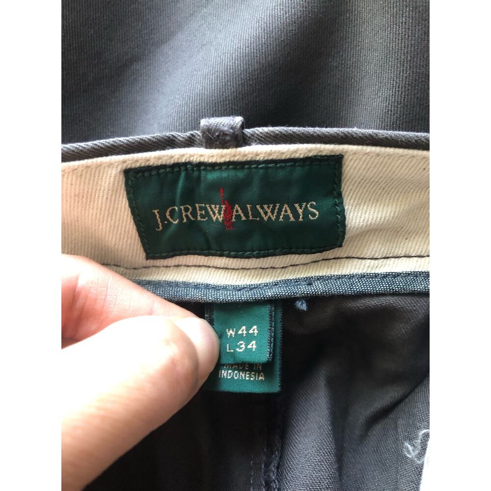 New J.Crew Always 484 Men Slim fit stretch chino pant Gray Size 44x34 - Picture 9 of 13